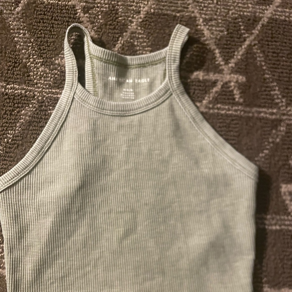 American Eagle Outfitters Gray Ribbed Tank Top